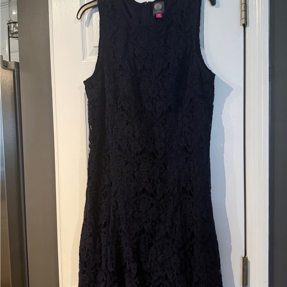 Vince Camuto Navy Lace Sleeveless Mini Dress